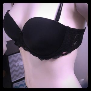 36B pink vs strapless push up bra